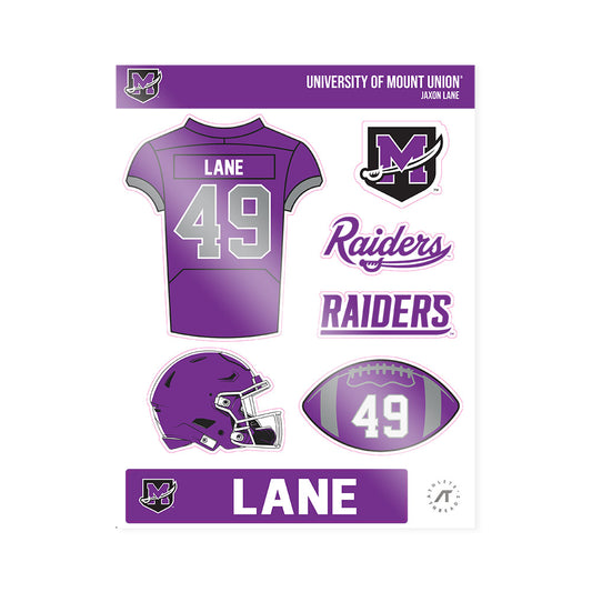 Mount Union - NCAA Football : Jaxon Lane - Sticker Sheet-0