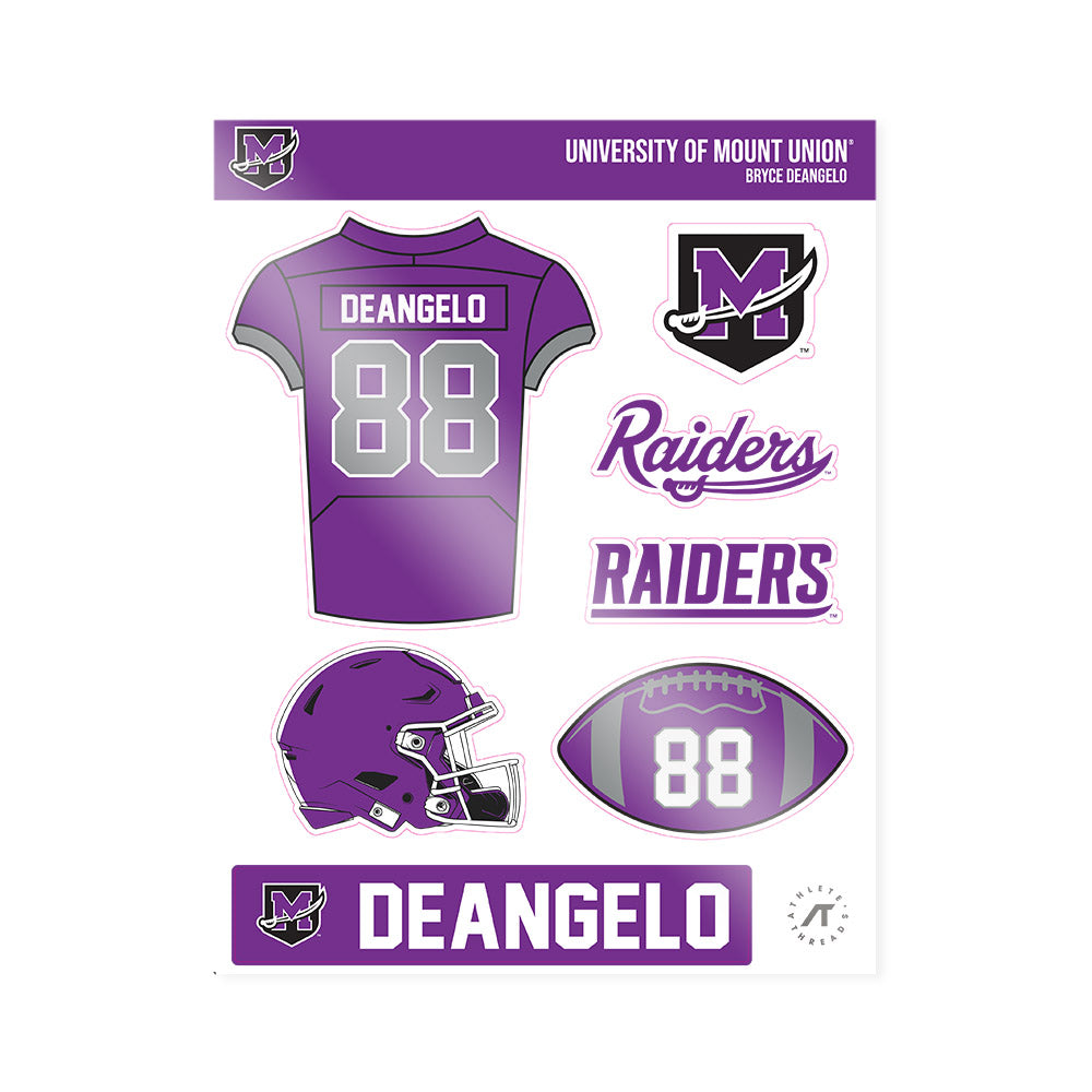 Mount Union - NCAA Football : Bryce DeAngelo - Sticker Sheet-0