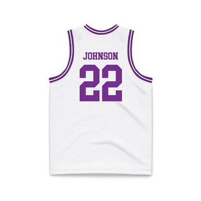 Mount Union - NCAA Men's Basketball : Braylon Johnson - White Basketball Jersey-1