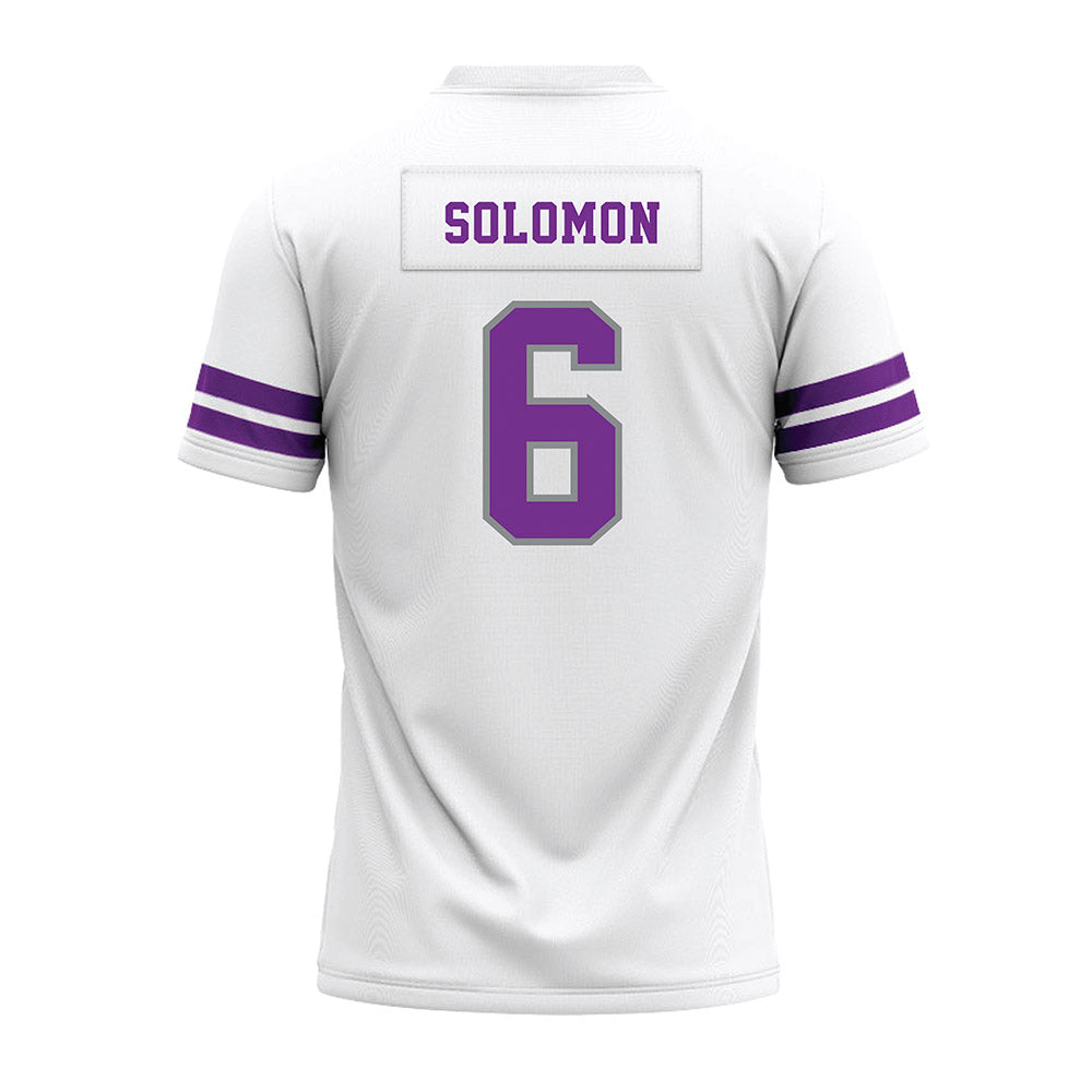 Mount Union - NCAA Football : Stacey Solomon - White Premium Football Jersey-1