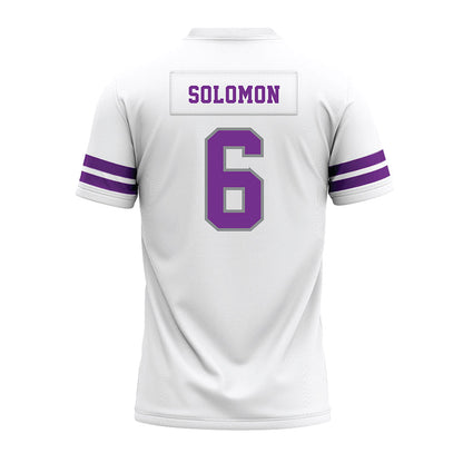 Mount Union - NCAA Football : Stacey Solomon - White Premium Football Jersey-1