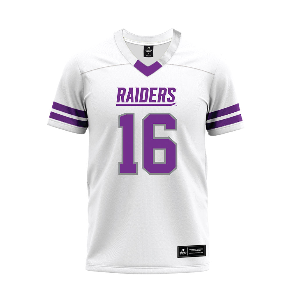 Mount Union - NCAA Football : Trace Trent - White Premium Football Jersey-0