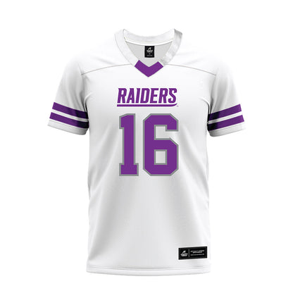 Mount Union - NCAA Football : Trace Trent - White Premium Football Jersey-0