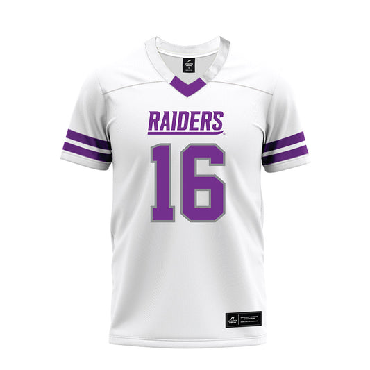 Mount Union - NCAA Football : Trace Trent - White Premium Football Jersey-0