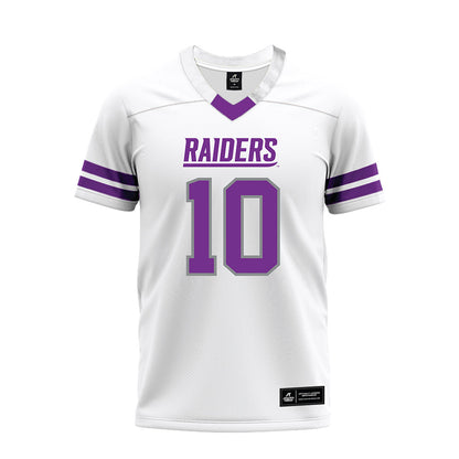 Mount Union - NCAA Football : Hugo Hawkins - White Premium Football Jersey-0