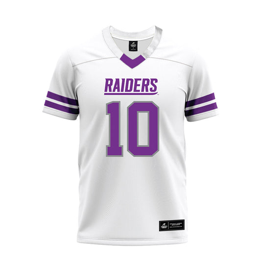 Mount Union - NCAA Football : Hugo Hawkins - White Premium Football Jersey-0