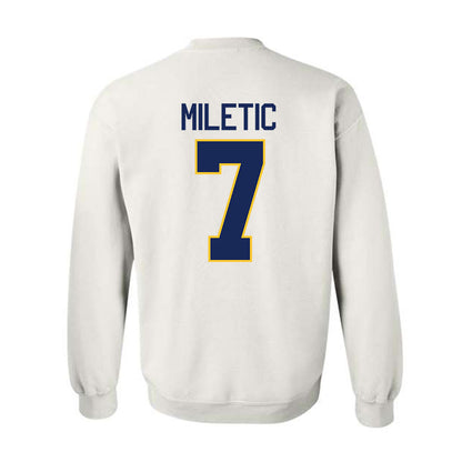 Marquette - NCAA Men's Basketball : Ian Miletic - NCAA® March Madness® 2025 Shersey Crewneck Sweatshirt-1