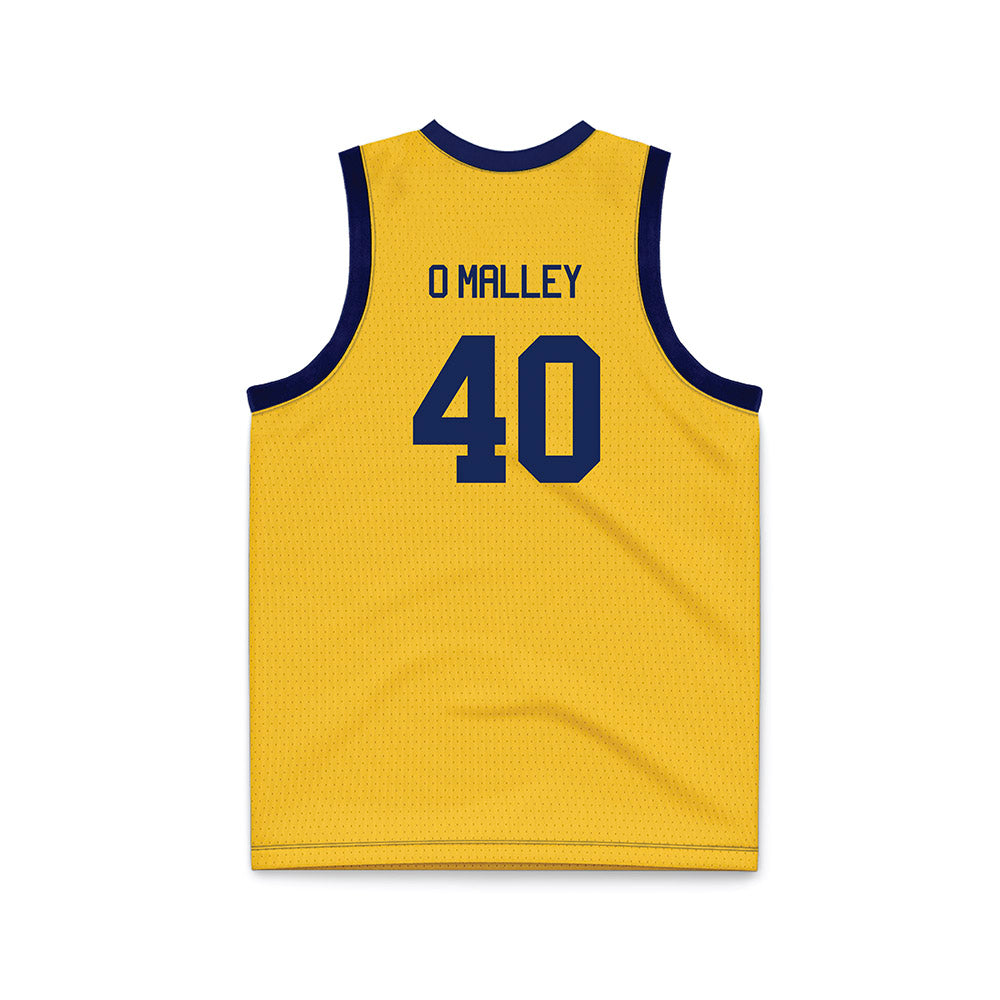 Marquette - NCAA Men's Basketball : Casey O'Malley - Navy NCAA® March Madness® 2025 Gold Basketball Jersey-1