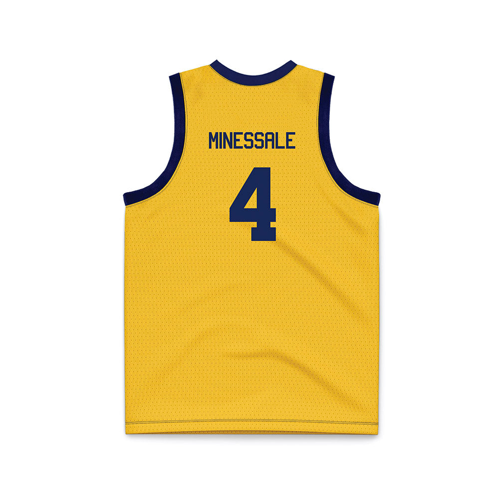 Marquette - NCAA Men's Basketball : Nolan Minessale - Navy NCAA® March Madness® 2025 Gold Basketball Jersey-1