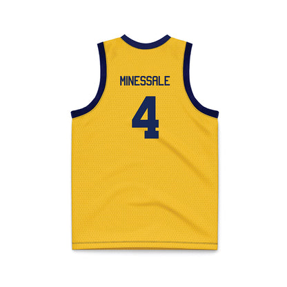 Marquette - NCAA Men's Basketball : Nolan Minessale - Navy NCAA® March Madness® 2025 Gold Basketball Jersey-1