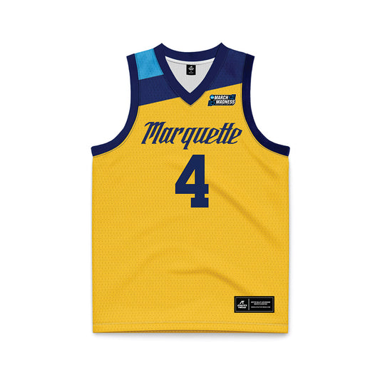 Marquette - NCAA Men's Basketball : Nolan Minessale - Navy NCAA® March Madness® 2025 Gold Basketball Jersey-0
