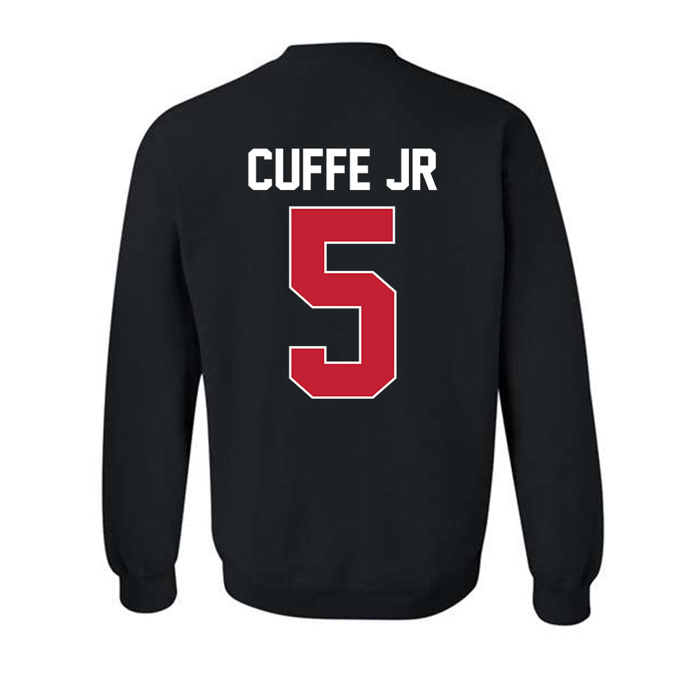 St. Johns - NCAA Men's Basketball : Kyle Cuffe Jr - NCAA® March Madness® 2025 Shersey Crewneck Sweatshirt-1