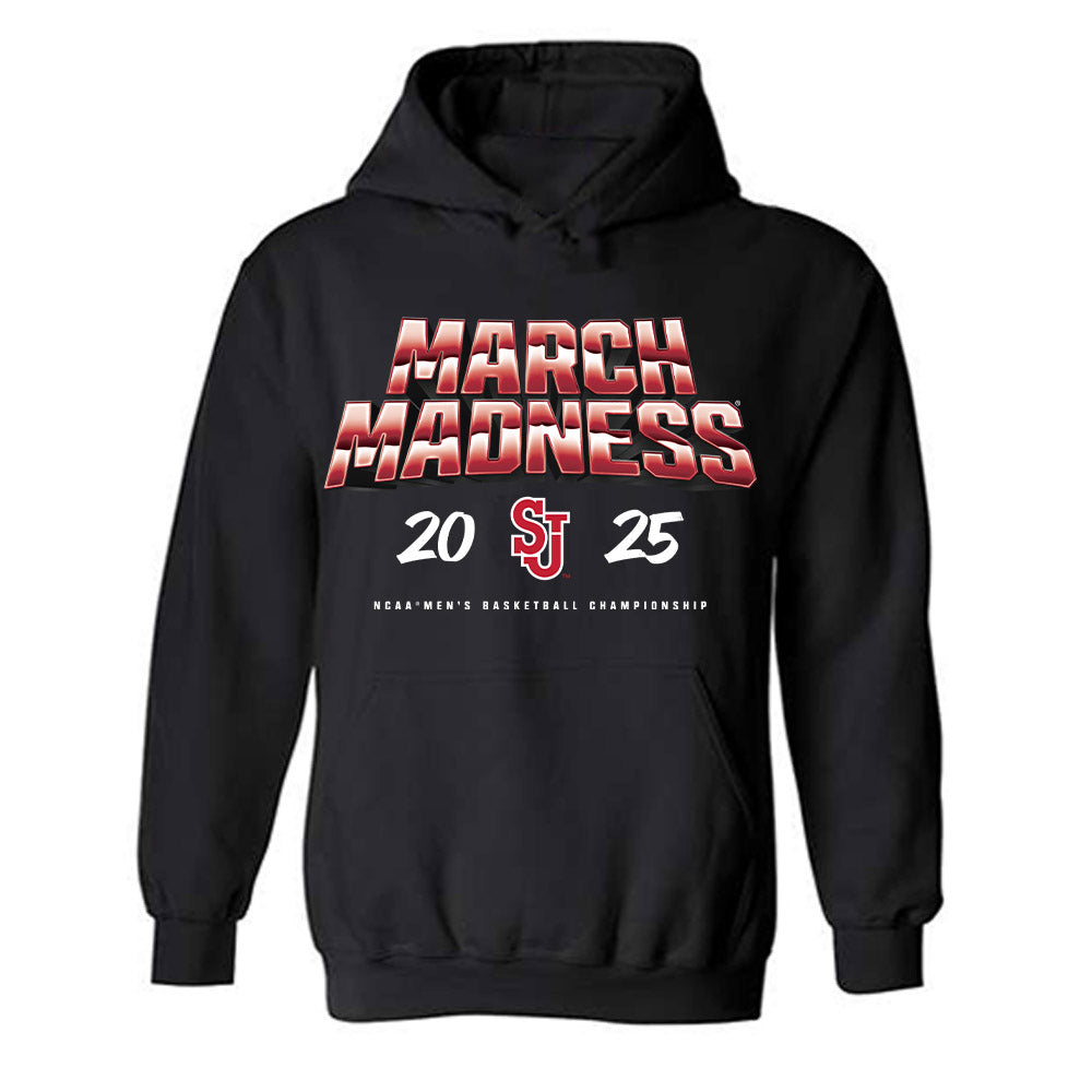 St. Johns - NCAA Men's Basketball : Dillon Mitchell - NCAA® March Madness® 2025 Shersey Hooded Sweatshirt-0