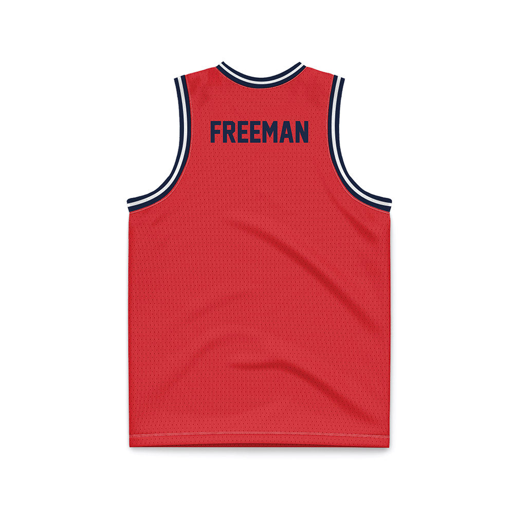 St. Johns - NCAA Men's Basketball : Donnie Freeman - Red NCAA® March Madness® 2025 Basketball Jersey-1
