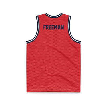 St. Johns - NCAA Men's Basketball : Donnie Freeman - Red NCAA® March Madness® 2025 Basketball Jersey-1