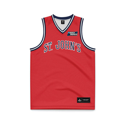 St. Johns - NCAA Men's Basketball : Donnie Freeman - Red NCAA® March Madness® 2025 Basketball Jersey-0