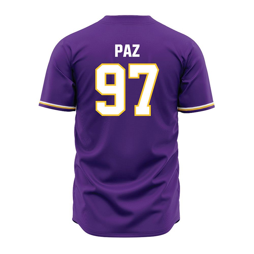 LSU - NCAA Baseball : Marcos Paz - Purple Jersey-3
