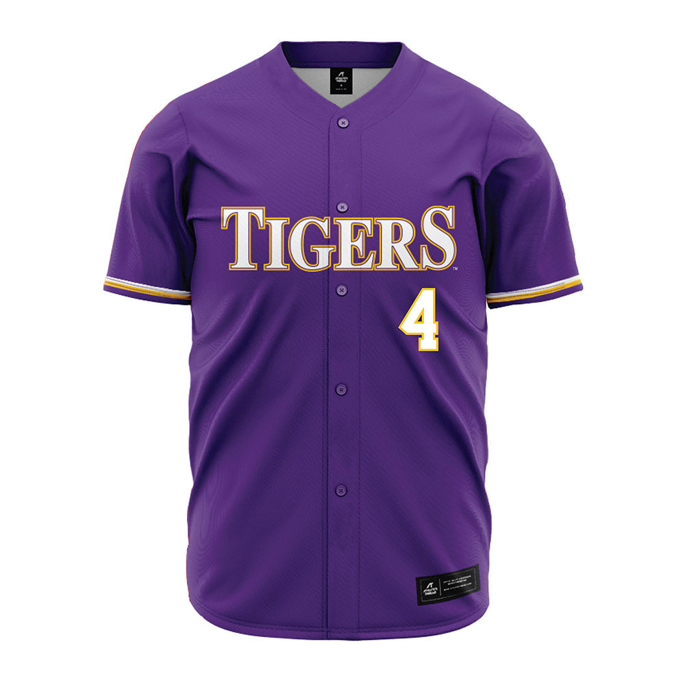 LSU - NCAA Baseball : Diego Velazquez - Purple Jersey-1