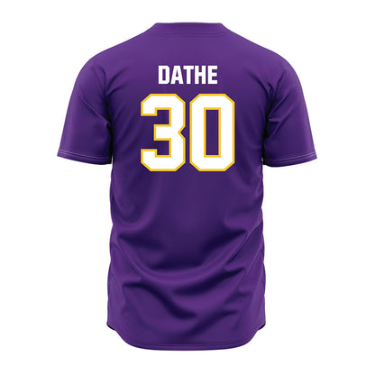 LSU - NCAA Baseball : Dax Dathe - Purple Jersey-1
