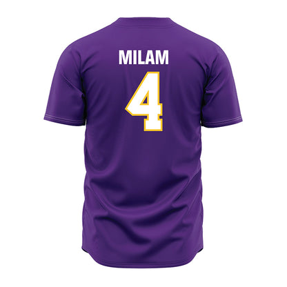 LSU - NCAA Baseball : Steven Milam - Purple Jersey-1