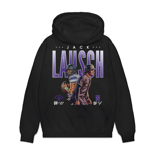 Northwestern - NCAA Baseball : Jack Lausch - Collage Premium Hooded Sweatshirt-0