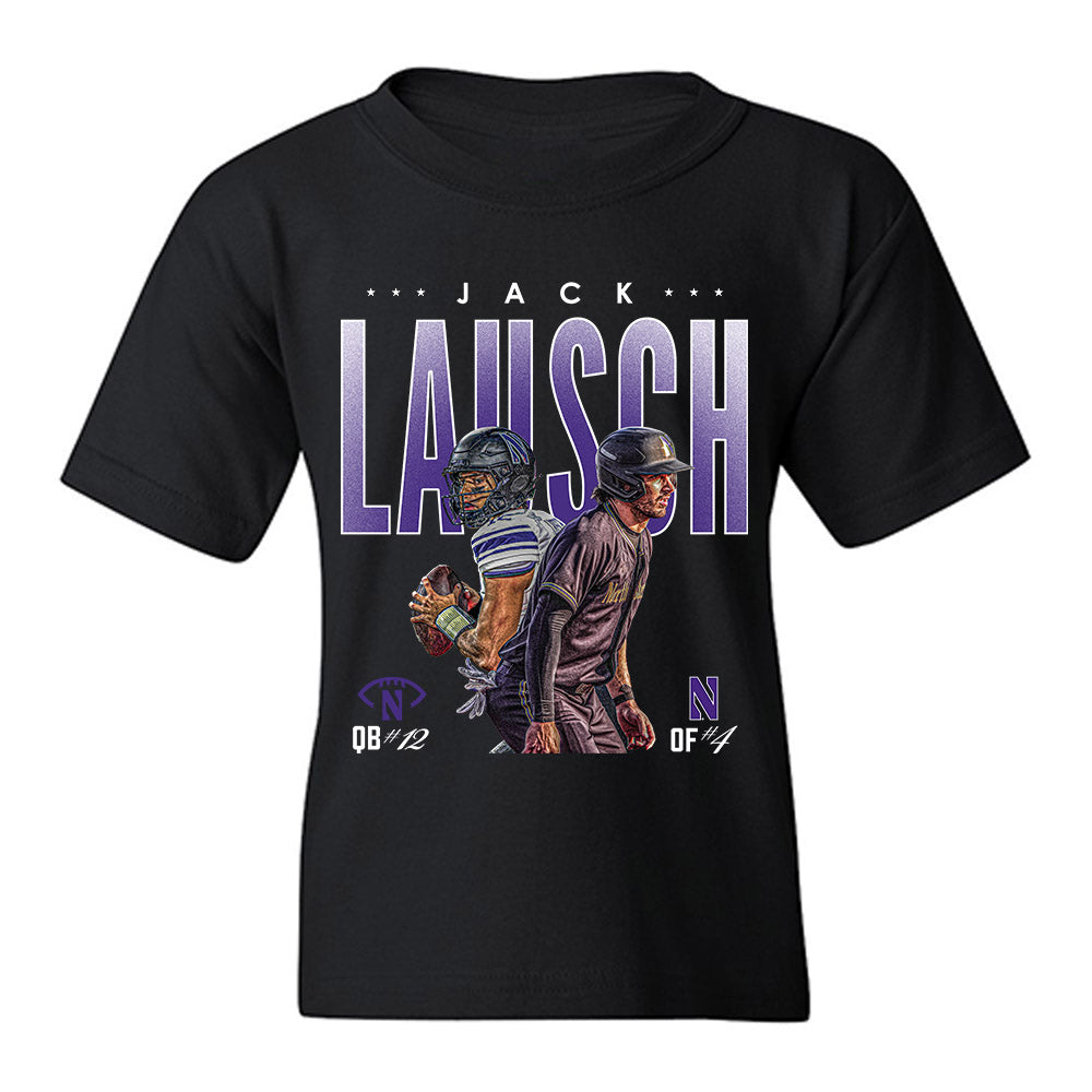 Northwestern - NCAA Baseball : Jack Lausch - Collage Youth T-Shirt-0
