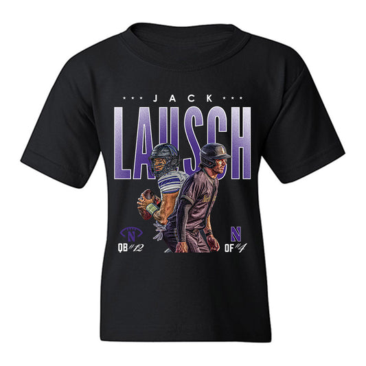 Northwestern - NCAA Baseball : Jack Lausch - Collage Youth T-Shirt-0
