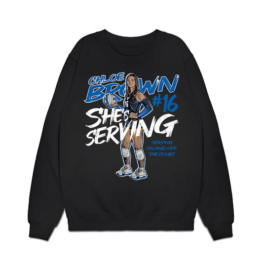 Buffalo - NCAA Women's Volleyball : Chloe Brown - Caricature Premium Crewneck Sweatshirt-0