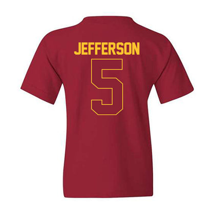 Iowa State - NCAA Men's Basketball : Joshua Jefferson - NCAA® March Madness® 2025 Shersey Youth T-Shirt-1