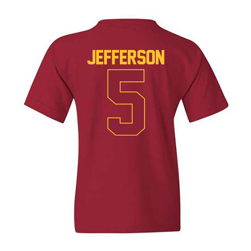 Iowa State - NCAA Men's Basketball : Joshua Jefferson - NCAA® March Madness® 2025 Shersey Youth T-Shirt-1