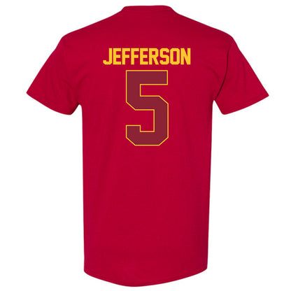 Iowa State - NCAA Men's Basketball : Joshua Jefferson - NCAA® March Madness® 2025 Shersey T-Shirt-1