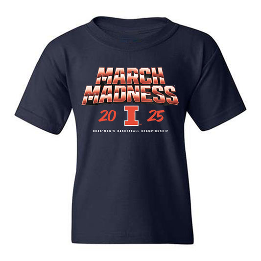 Illinois - NCAA Men's Basketball : Max Williams - NCAA® March Madness® 2025 Shersey Youth T-Shirt-0