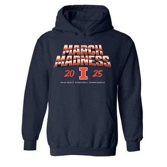 Illinois - NCAA Men's Basketball : Morez Johnson Jr - NCAA® March Madness® 2025 Shersey Hooded Sweatshirt-0