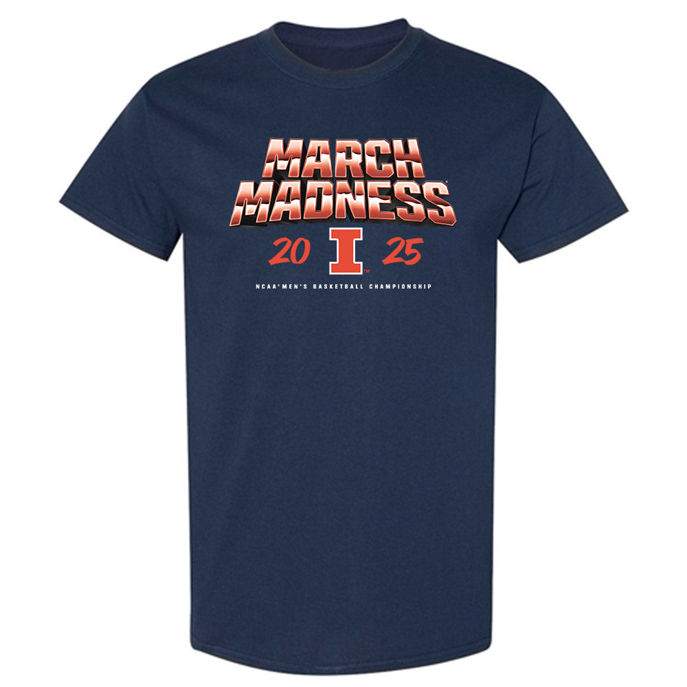 Illinois - NCAA Men's Basketball : Jake Davis - NCAA® March Madness® 2025 Shersey T-Shirt-0