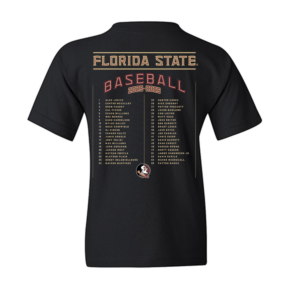 FSU - NCAA Baseball : Roster Youth T-Shirt-1