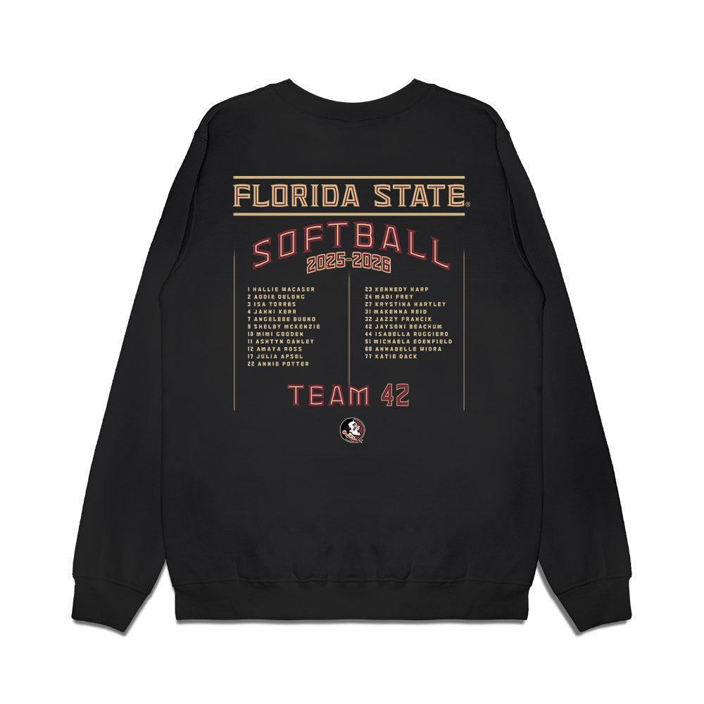 FSU - NCAA Softball : - Roster Premium Crewneck Sweatshirt-1