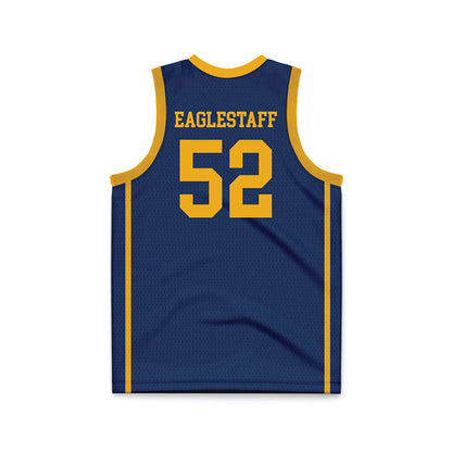 West Virginia - NCAA Men's Basketball : Treysen Eaglestaff - Blue Basketball Jersey-1