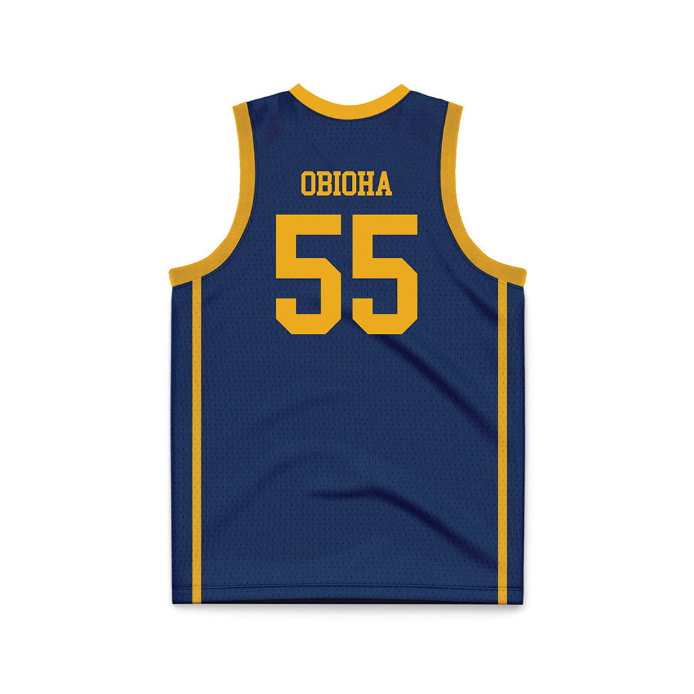 West Virginia - NCAA Men's Basketball : Harlan obioha - Blue Basketball Jersey-1