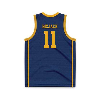 West Virginia - NCAA Men's Basketball : Finley Bizjack - Blue Basketball Jersey-1