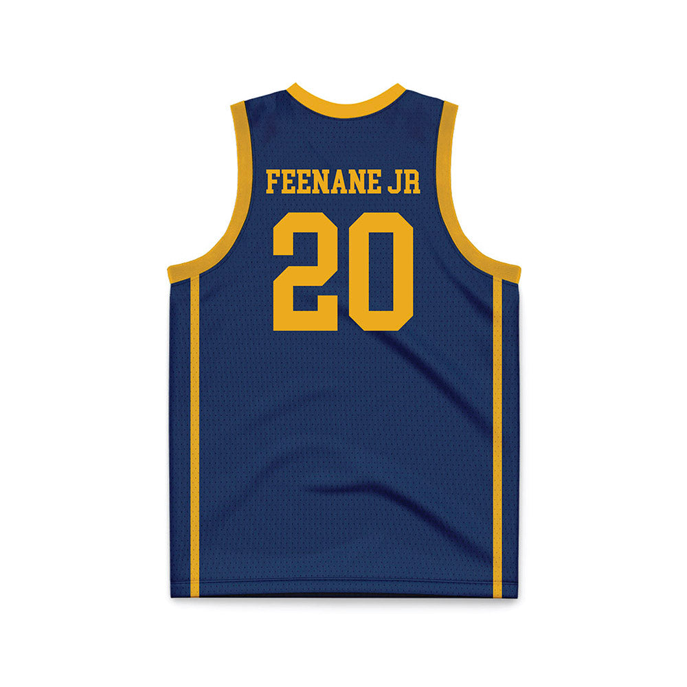 West Virginia - NCAA Men's Basketball : Michael Feenane Jr - Blue Basketball Jersey-1