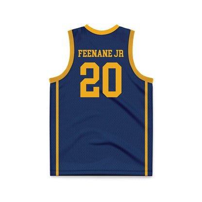 West Virginia - NCAA Men's Basketball : Michael Feenane Jr - Blue Basketball Jersey-1