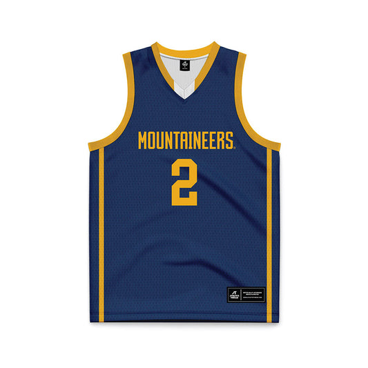 West Virginia - NCAA Men's Basketball : Amir Jenkins - Blue Basketball Jersey-0