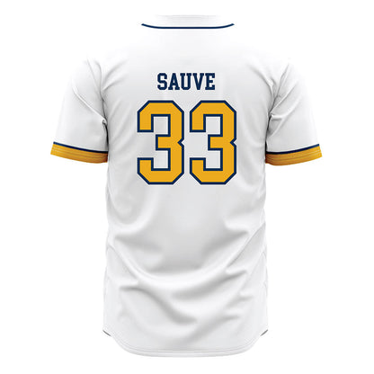 West Virginia - NCAA Baseball : Logan Sauve - Away Fashion Jersey-1