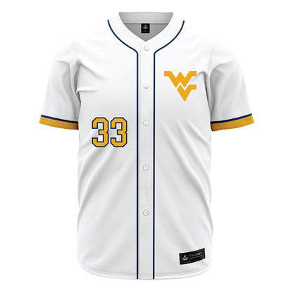 West Virginia - NCAA Baseball : Logan Sauve - Away Fashion Jersey-0