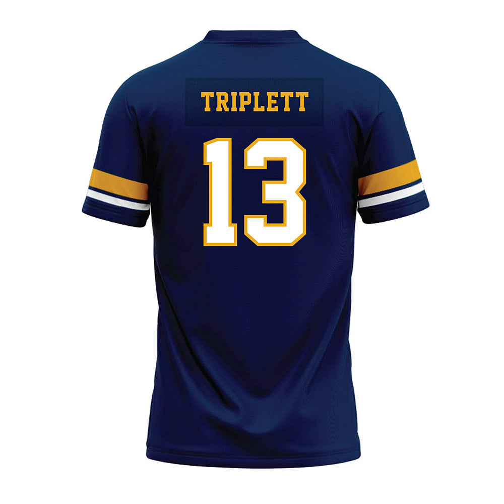 West Virginia - NCAA Football : Kedrick Triplett - Blue Premium Football Jersey-1