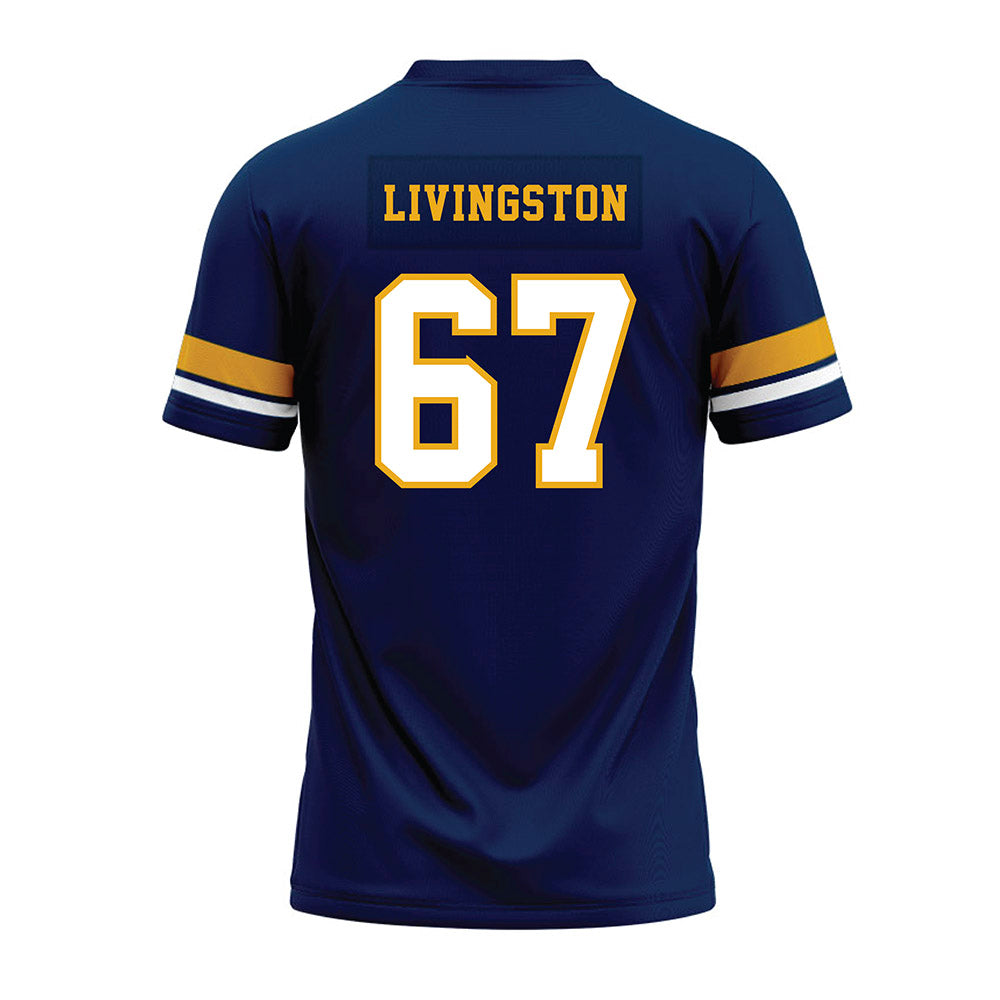 West Virginia - NCAA Football : Landen Livingston - Blue Premium Football Jersey-1