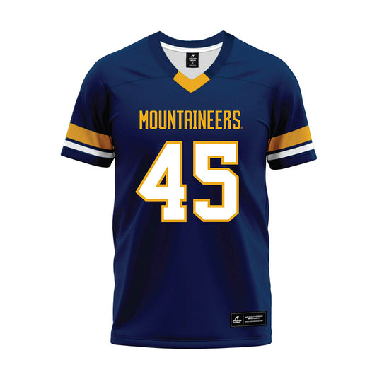 West Virginia - NCAA Football : Malachi Hood - Blue Premium Football Jersey-0