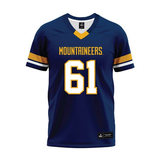 West Virginia - NCAA Football : Trevor Bigelow - Blue Premium Football Jersey-0