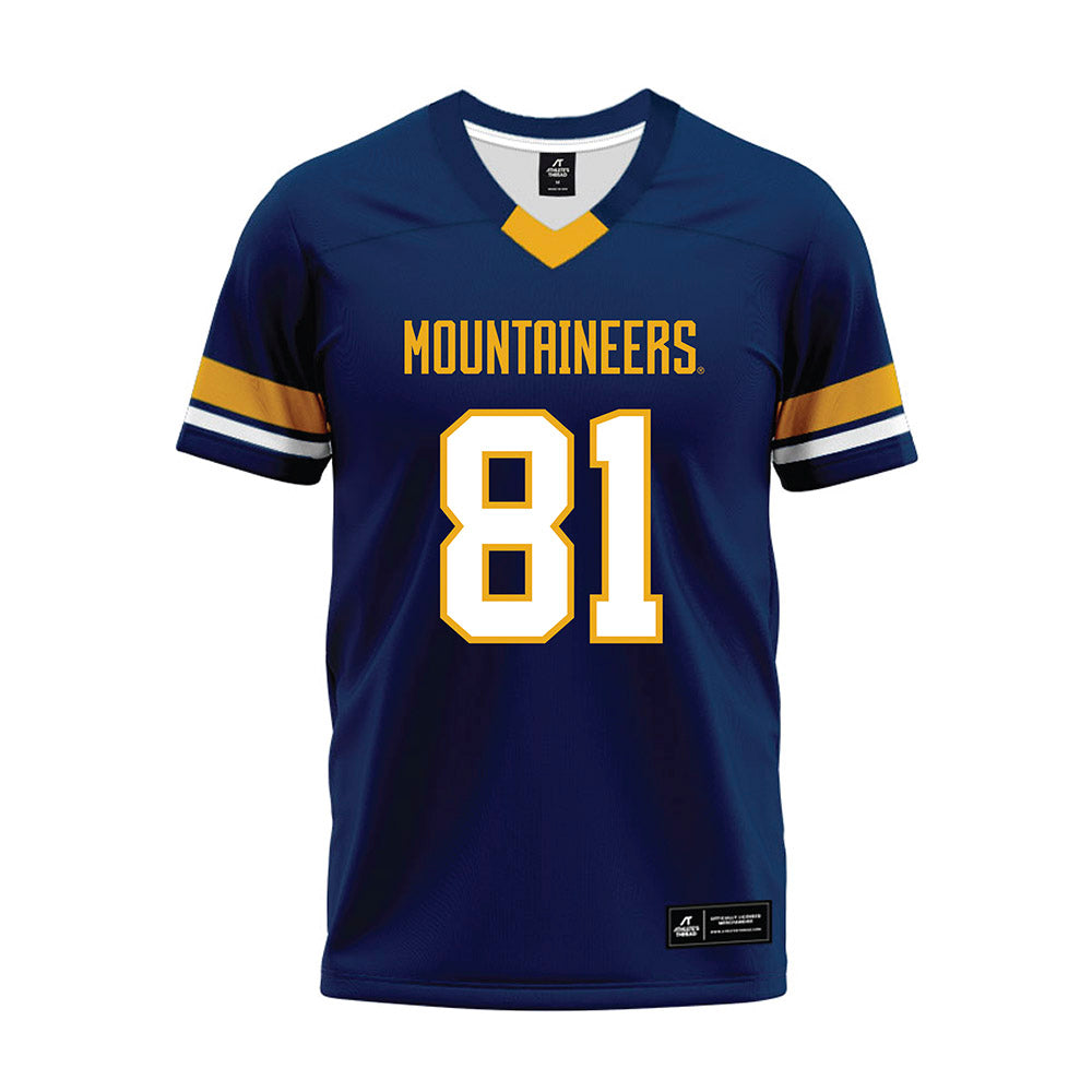 West Virginia - NCAA Football : Kade Bush - Blue Premium Football Jersey-0