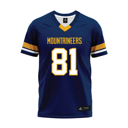 West Virginia - NCAA Football : Kade Bush - Blue Premium Football Jersey-0